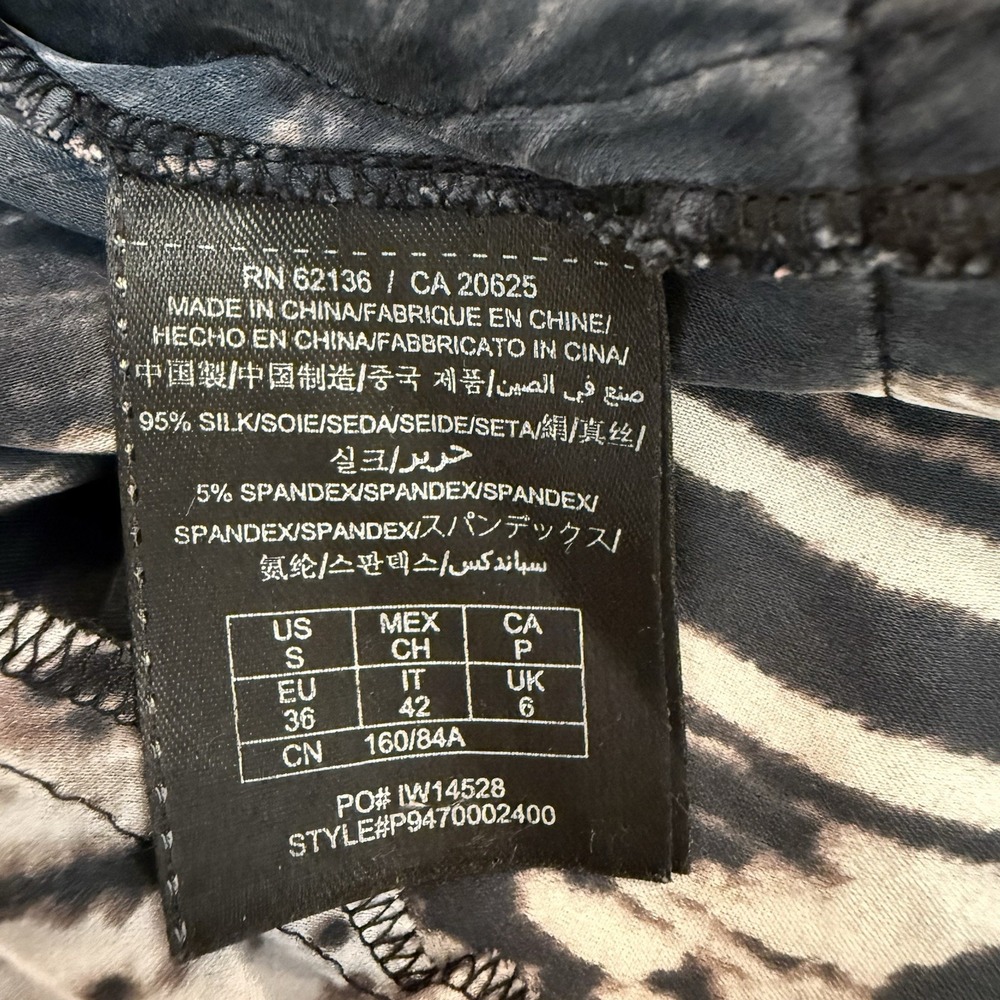 Marciano by Guess Dress S Silk Black Bohemian 60's Tie Dye Festival Luxe Pockets - Picture 13 of 14